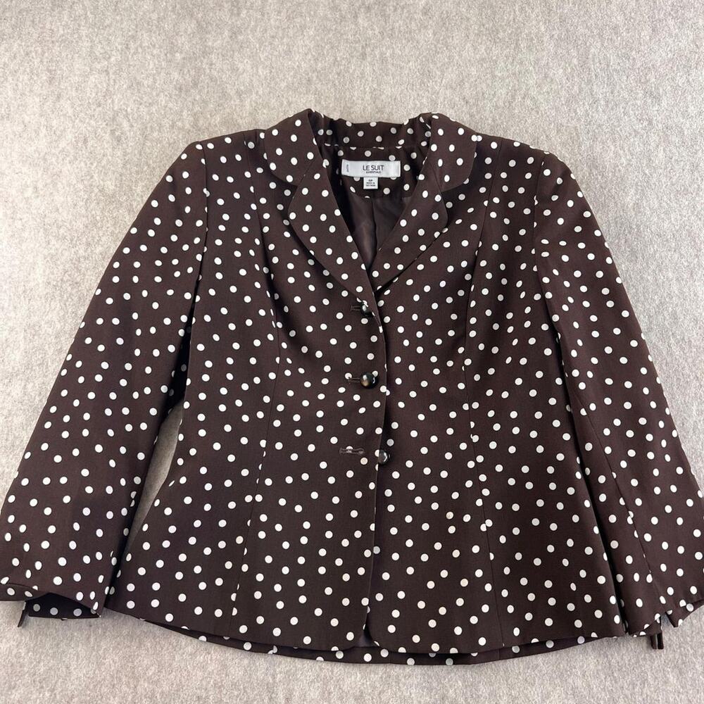 Le Suit Essentials Polka Dot Blazer Size 6P